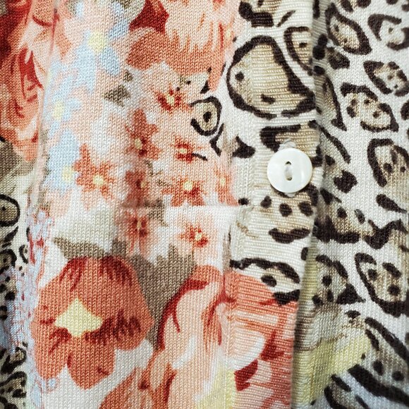 Joseph A. qu'est-ce que c'est silk? Leopard Print and Floral Cardigan - Picture 8 of 8